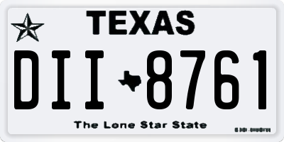 TX license plate DII8761