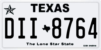 TX license plate DII8764