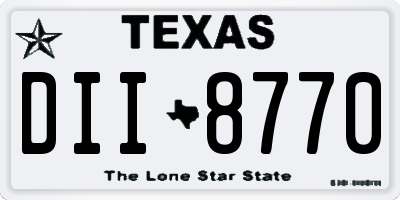 TX license plate DII8770
