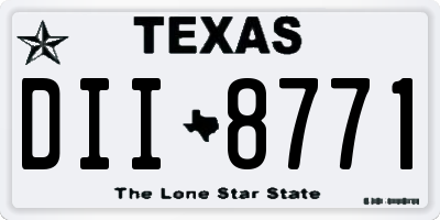 TX license plate DII8771