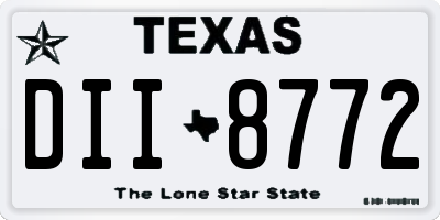 TX license plate DII8772