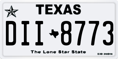 TX license plate DII8773