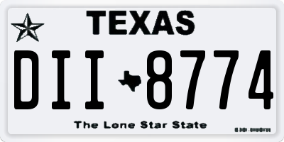 TX license plate DII8774