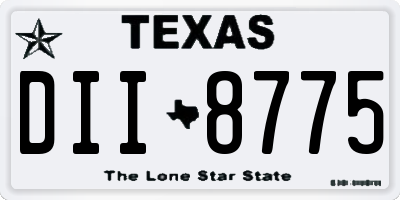 TX license plate DII8775