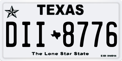 TX license plate DII8776