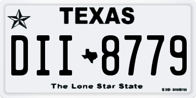 TX license plate DII8779