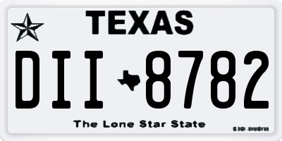 TX license plate DII8782
