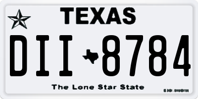 TX license plate DII8784