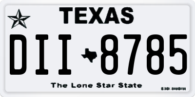TX license plate DII8785