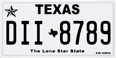 TX license plate DII8789