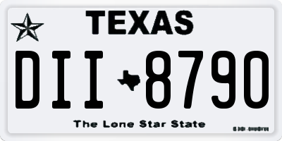 TX license plate DII8790