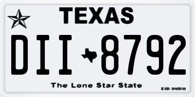 TX license plate DII8792