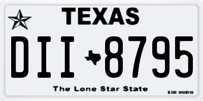 TX license plate DII8795