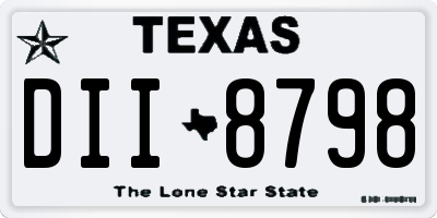 TX license plate DII8798