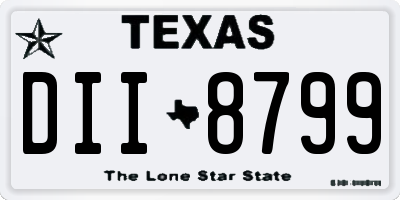 TX license plate DII8799