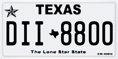 TX license plate DII8800