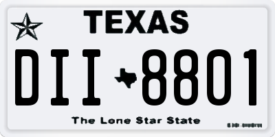 TX license plate DII8801