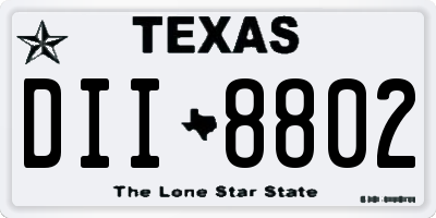 TX license plate DII8802