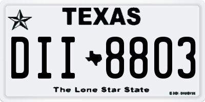 TX license plate DII8803