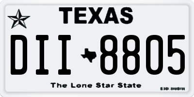 TX license plate DII8805