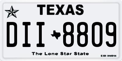 TX license plate DII8809
