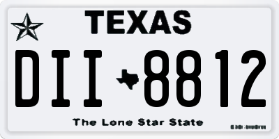 TX license plate DII8812