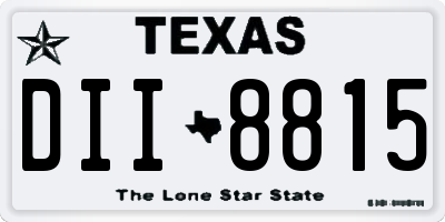 TX license plate DII8815