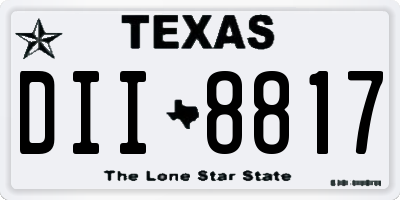 TX license plate DII8817