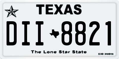 TX license plate DII8821