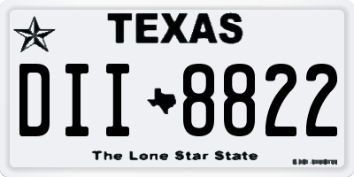 TX license plate DII8822