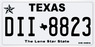 TX license plate DII8823