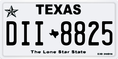 TX license plate DII8825