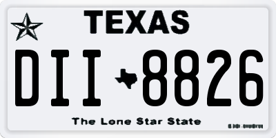 TX license plate DII8826