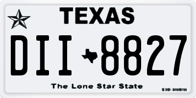 TX license plate DII8827