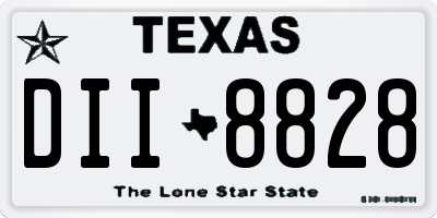 TX license plate DII8828