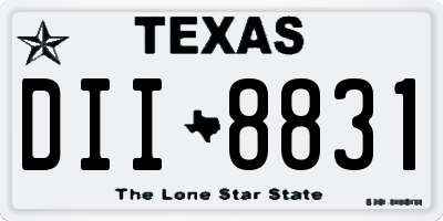 TX license plate DII8831