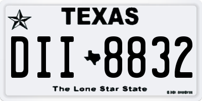 TX license plate DII8832