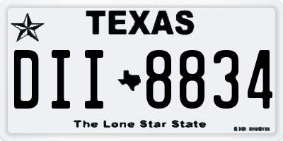 TX license plate DII8834