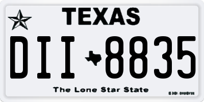 TX license plate DII8835