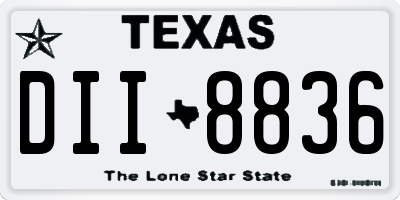 TX license plate DII8836