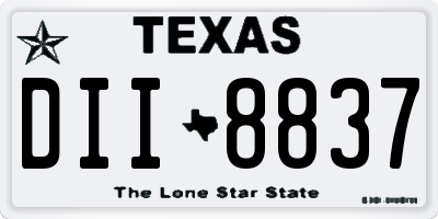 TX license plate DII8837