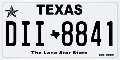 TX license plate DII8841