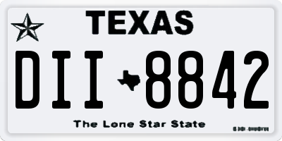 TX license plate DII8842