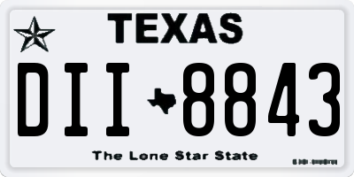 TX license plate DII8843