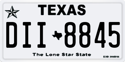 TX license plate DII8845