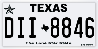 TX license plate DII8846