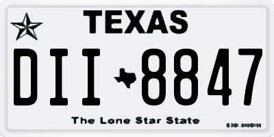 TX license plate DII8847