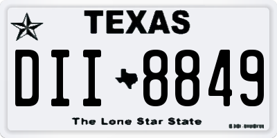 TX license plate DII8849