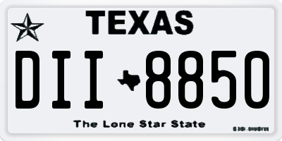 TX license plate DII8850