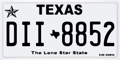 TX license plate DII8852